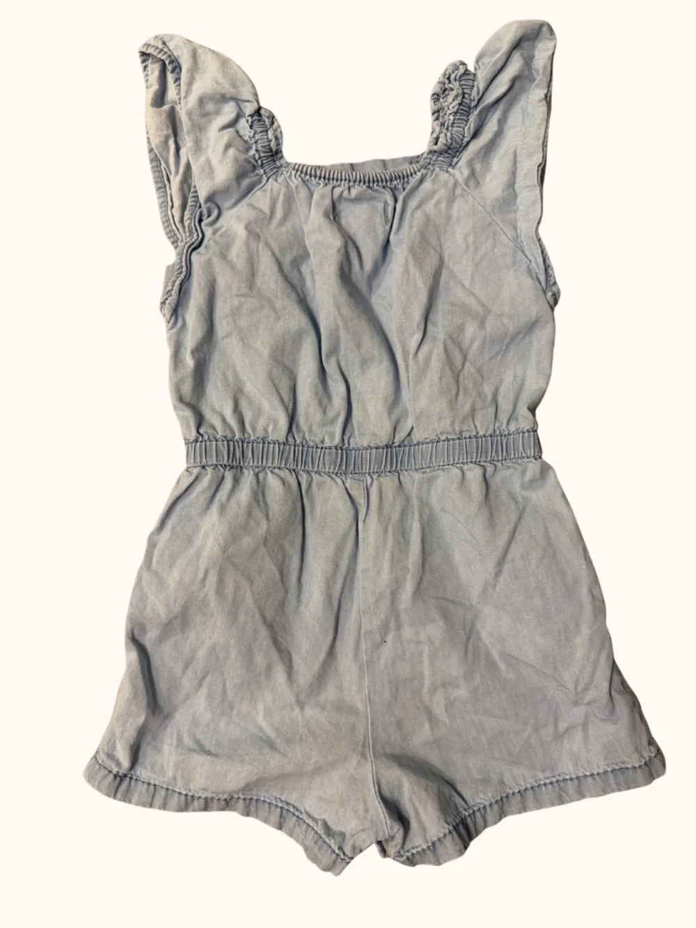 Girls Light Blue Denim Romper - Kids Bottoms